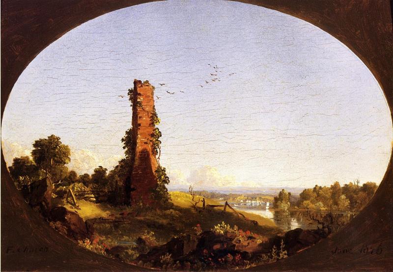 Frederic Edwin Church New England Landscape with Ruined Chimney Germany oil painting art